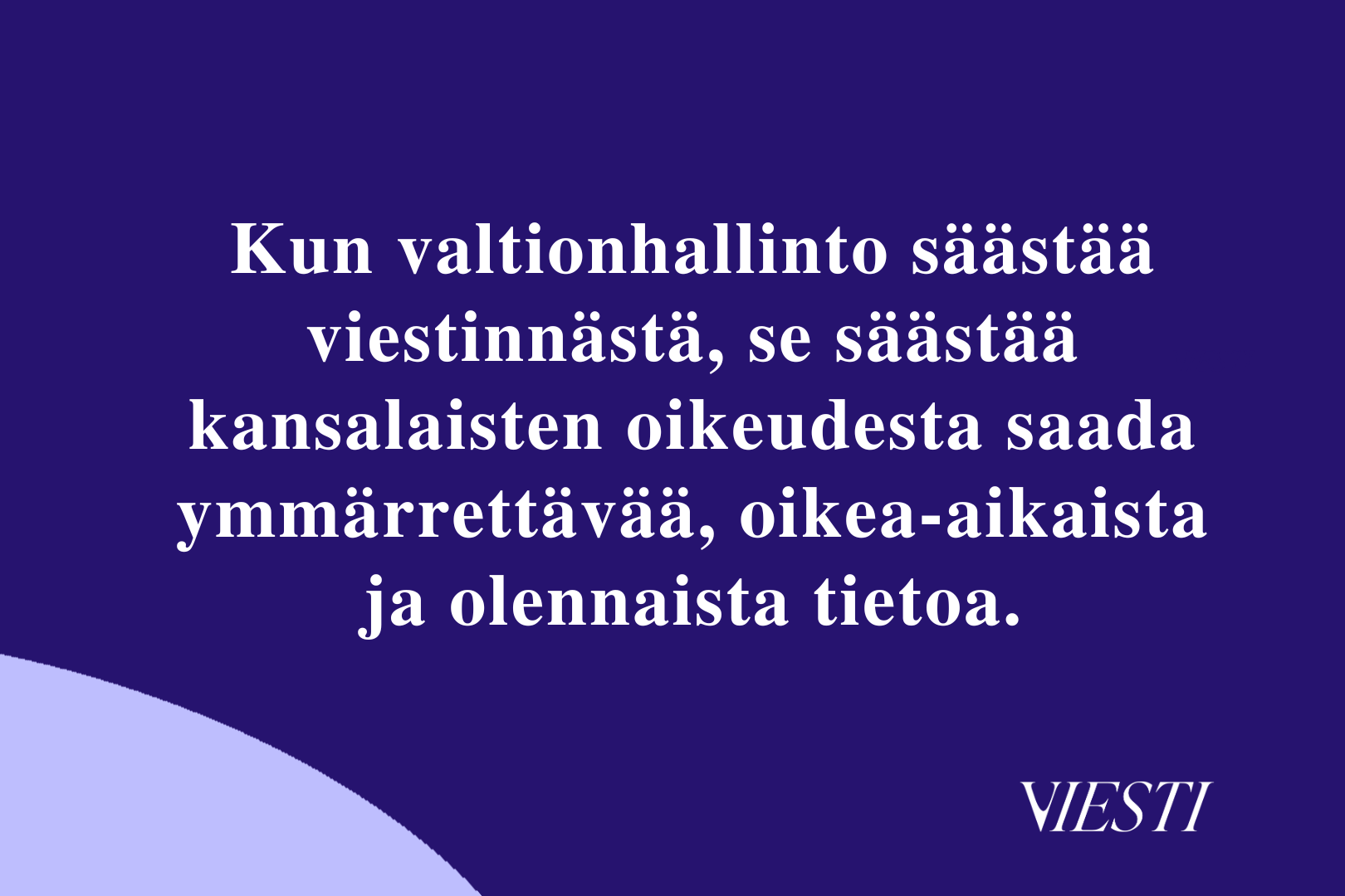 Valtioneuvoston viestinnän keskittäminen uhkaa sekä median että demokratian toimintaedellytyksiä
